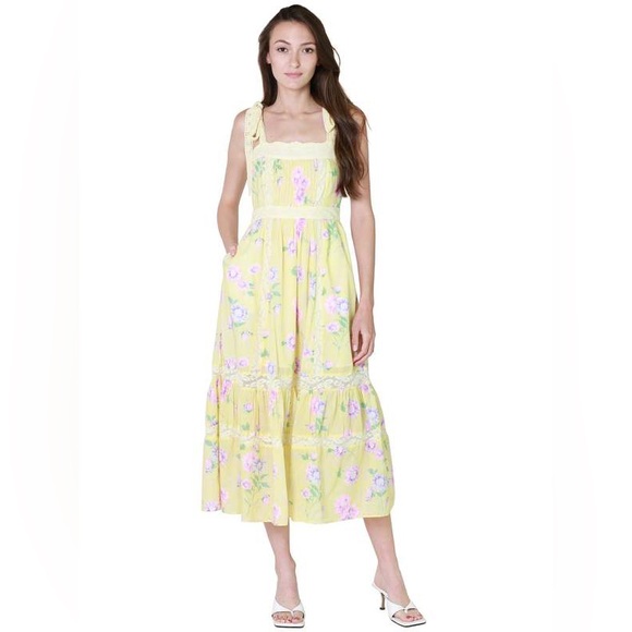 LoveShackFancy | Dresses | Loveshackfancy Ayala Floral Midi Dress ...